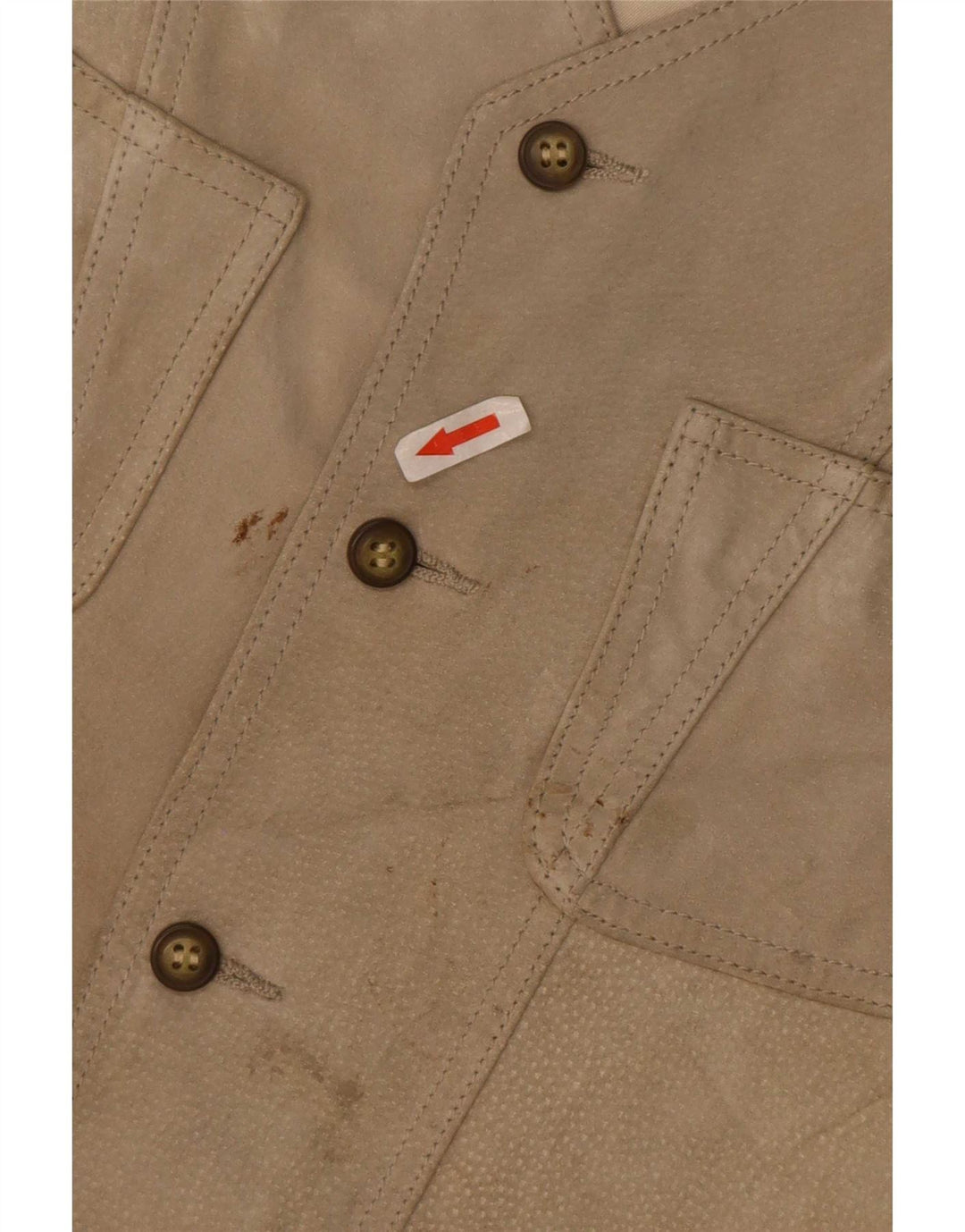 Gilet de piele vintage pentru bărbați din piele intoarsa IT 48 Medium Beige