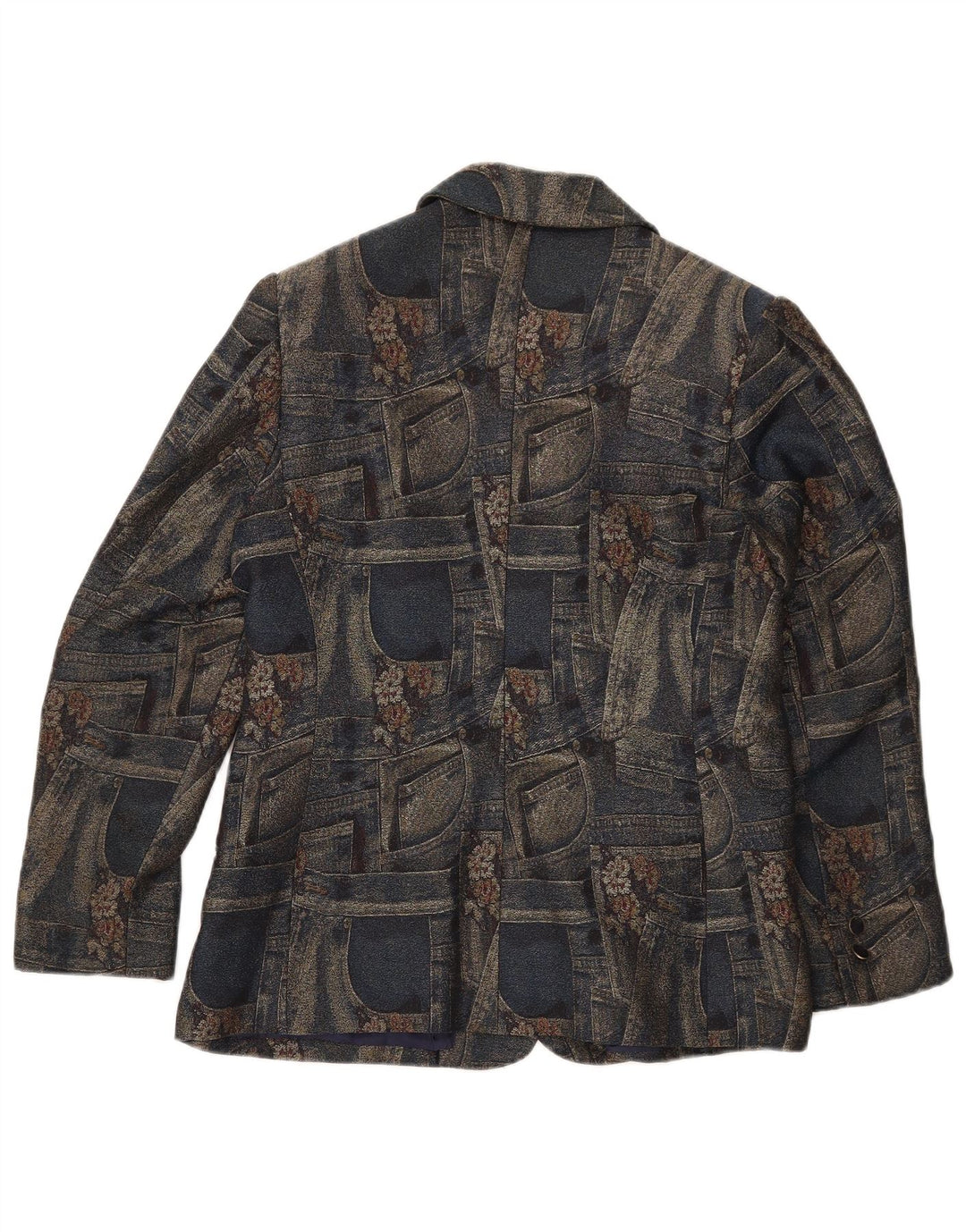 Jachetă Blazer pentru femei Carnet, cu 3 nasturi, UK 14 Medium Bleumarin Floral