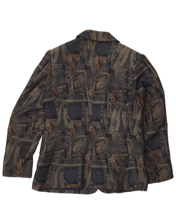 Jachetă Blazer pentru femei Carnet, cu 3 nasturi, UK 14 Medium Bleumarin Floral