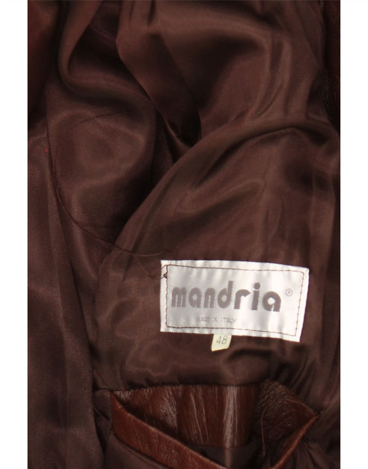 Palton din piele vintage pentru bărbați IT 48 maro mediu