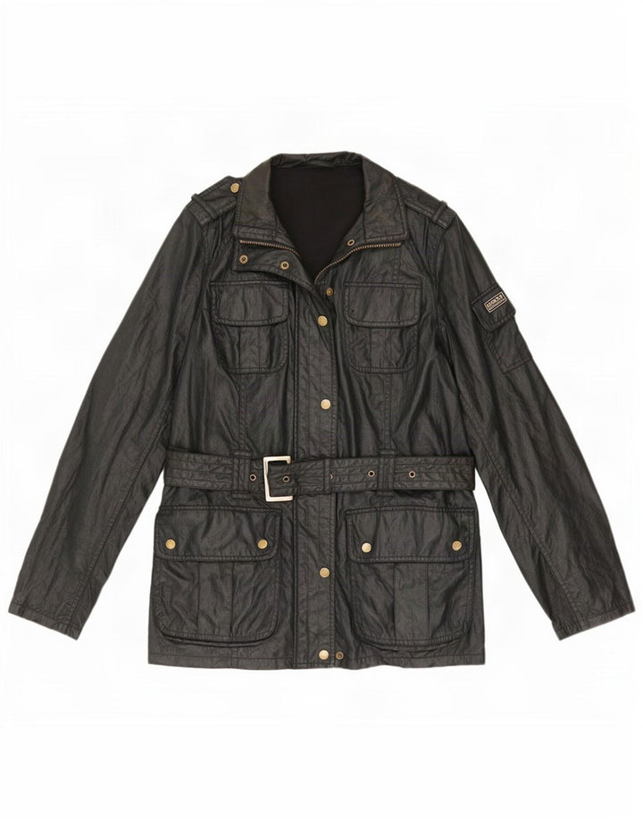 Jachetă militară din piele artificială pentru femei Barbour UK 14 Poliester negru mare