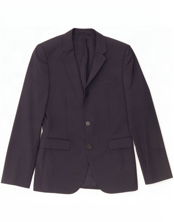 Jachetă blazer pentru bărbați Hugo Boss, cu 2 nasturi, US 36, lână virgină, albastru marine