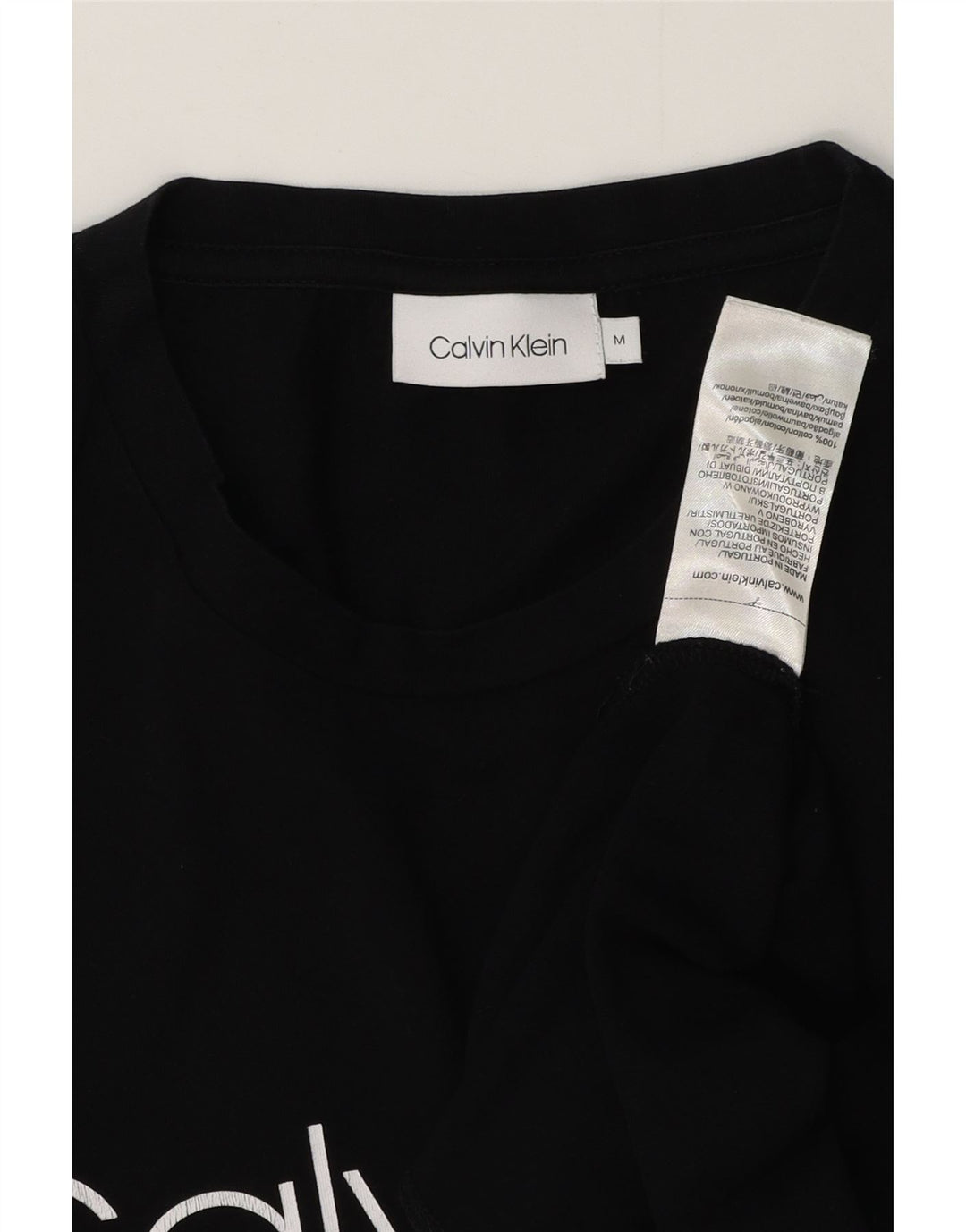 Tricou grafic pentru bărbați CALVIN KLEIN Top mediu din bumbac negru