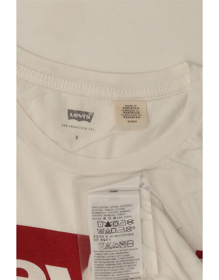 Tricou grafic Levi's pentru femei Top UK 10 Small White Bumbac