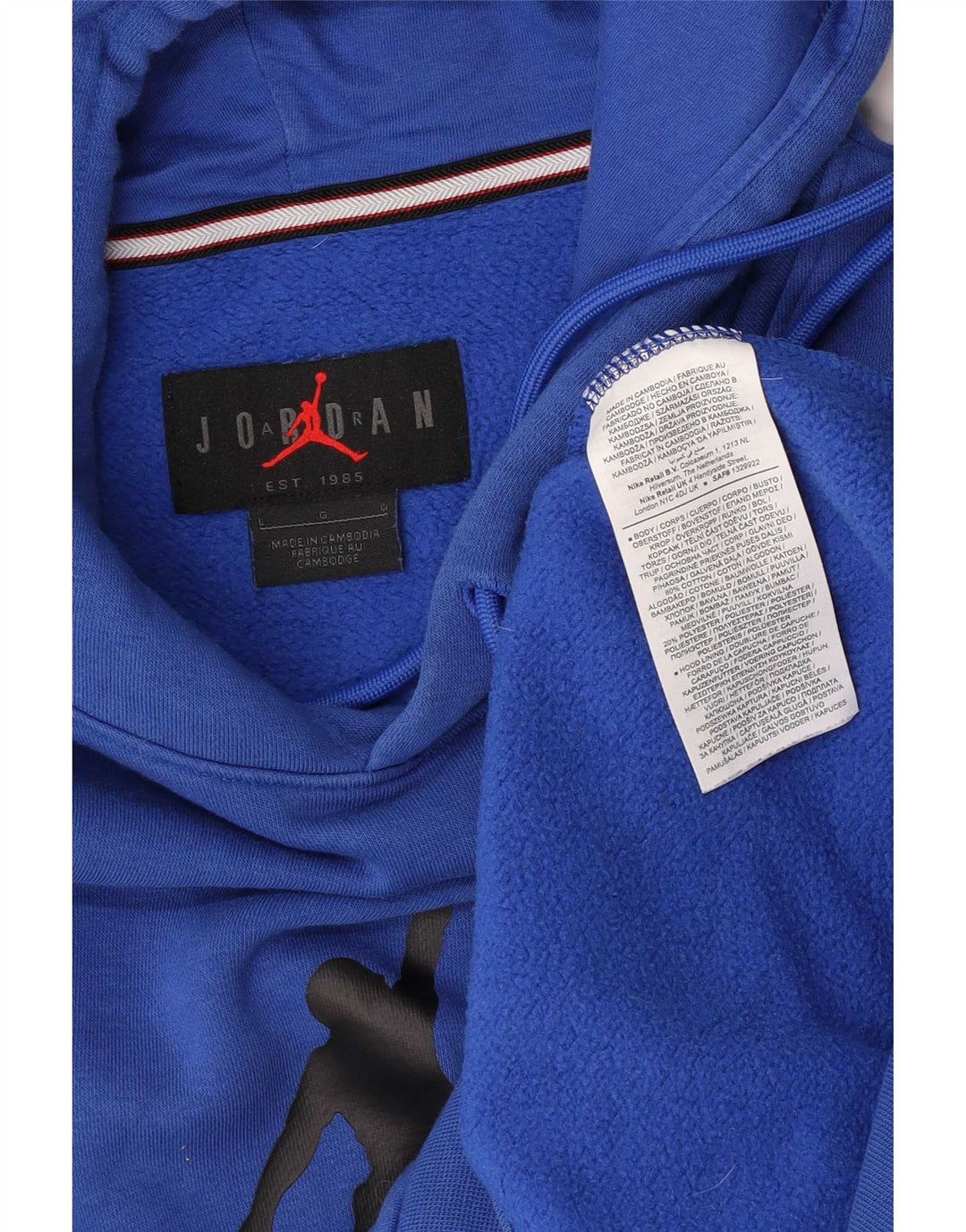 Jumper Jordan pentru bărbați cu capota, mare, albastru, bumbac