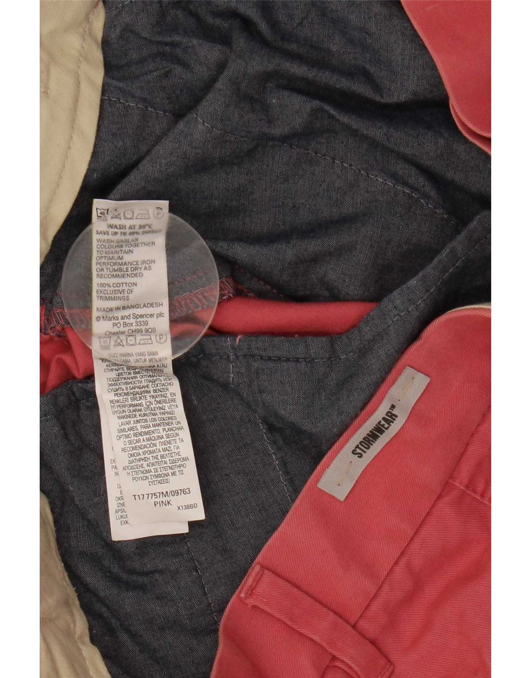 Pantaloni scurți chino pentru bărbați Marks & Spencer W36, bumbac roz mare