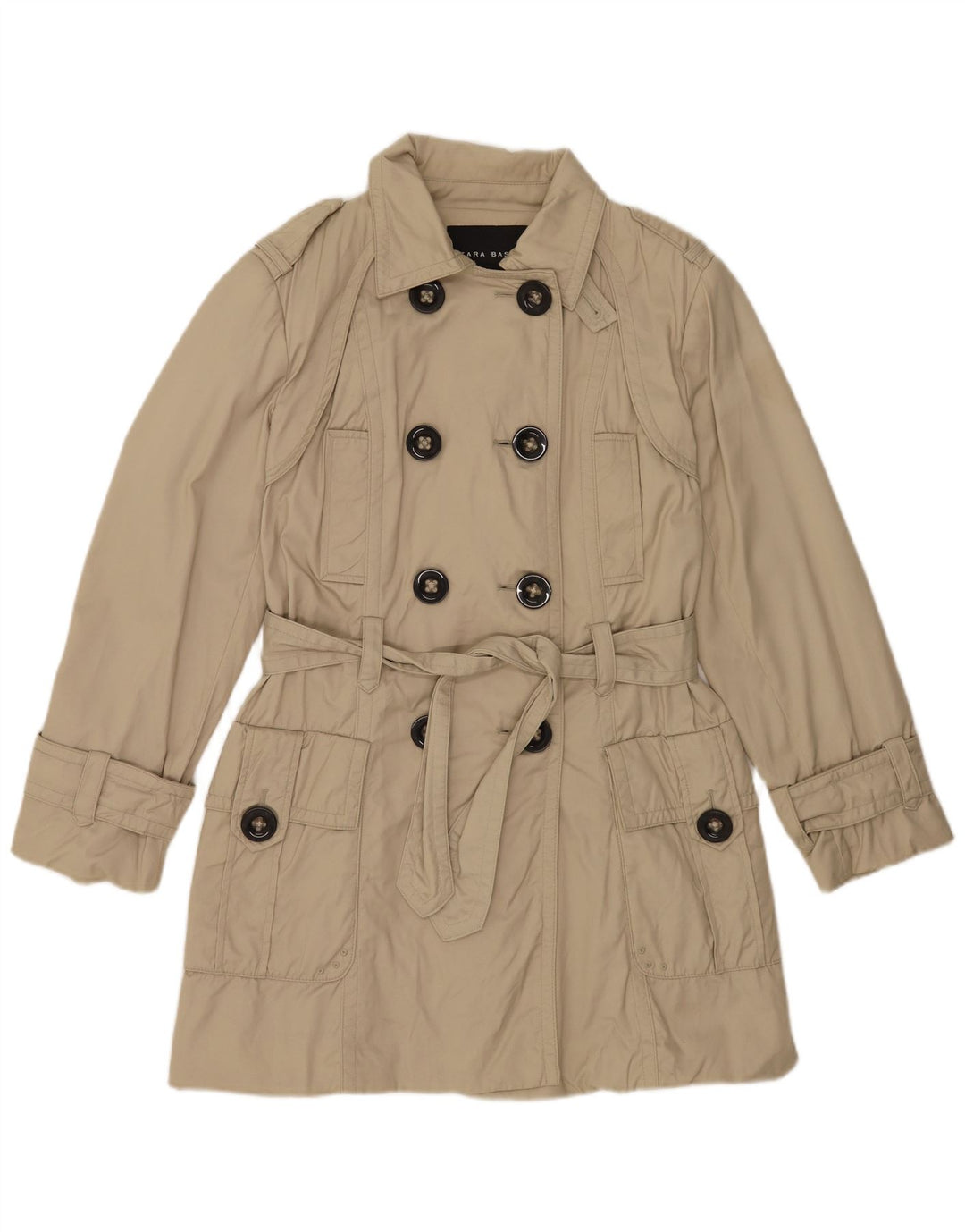 Trenci pentru femei Zara UK 16 mare, bej, nailon