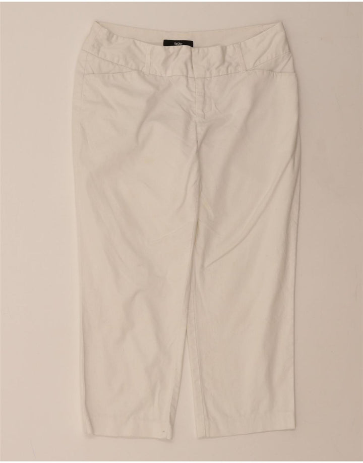 MOSSIMO Womens Straight Cropped Trousers US 4 Small W32 L22 White Cotton Vintage Mossimo and Second-Hand Mossimo from Messina Hembry 
