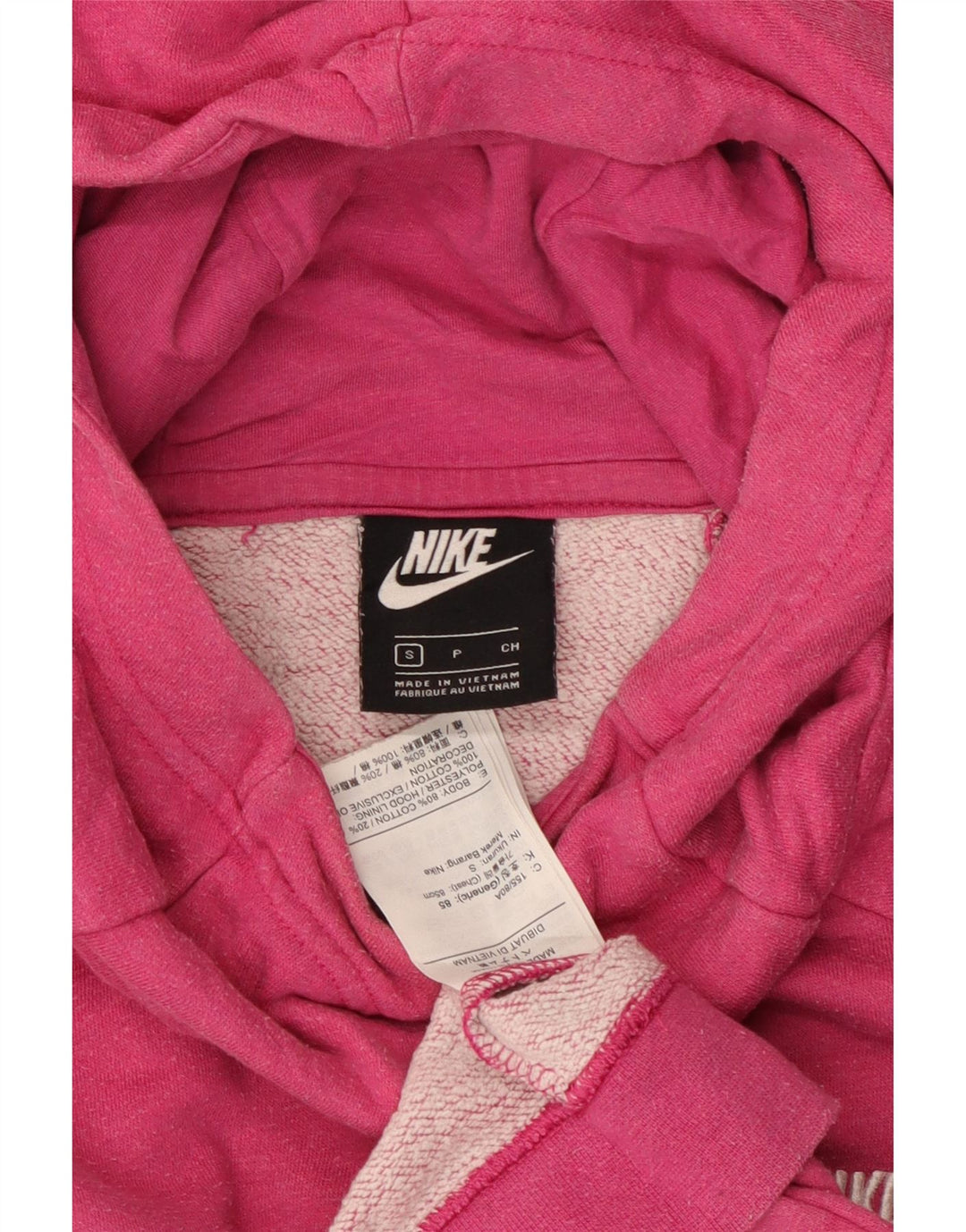 Pulover supradimensionat pentru femei Nike UK 10 Bumbac roz mic