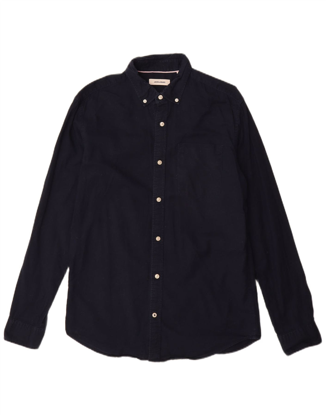 Cămașă Jack & Jones pentru bărbați, bumbac mediu albastru bleumarin