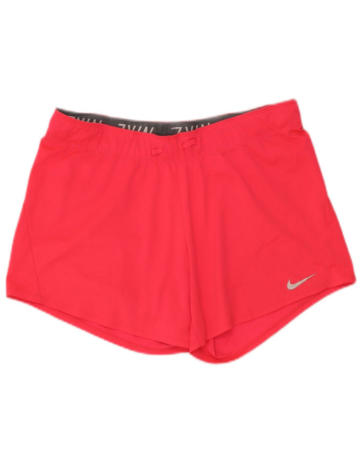 Pantaloni scurți sport Nike Dri Fit pentru femei UK 14 Poliester roz mediu