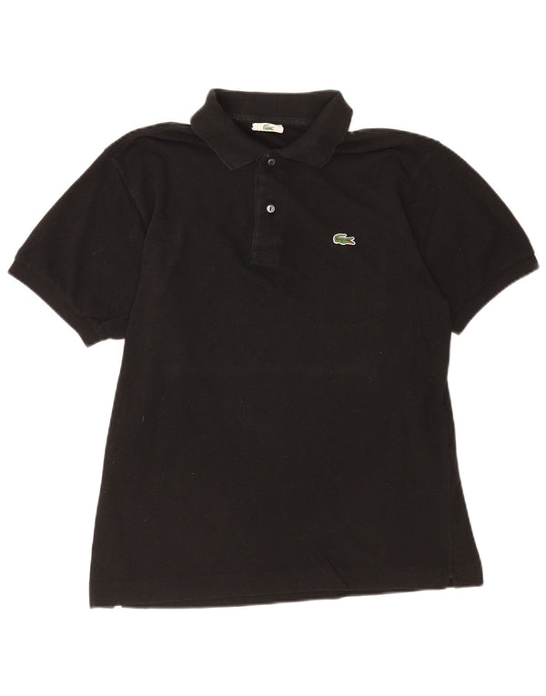 Tricou polo Lacoste pentru bărbați, mărimea 4, bumbac negru mediu
