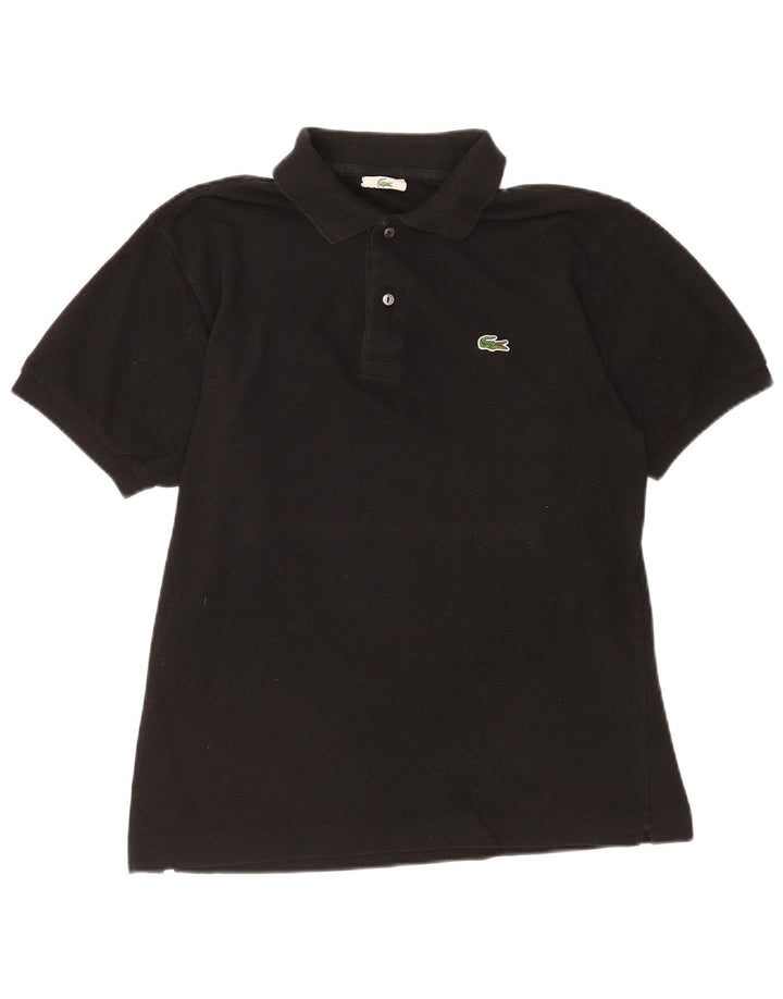 Tricou polo Lacoste pentru bărbați, mărimea 4, bumbac negru mediu