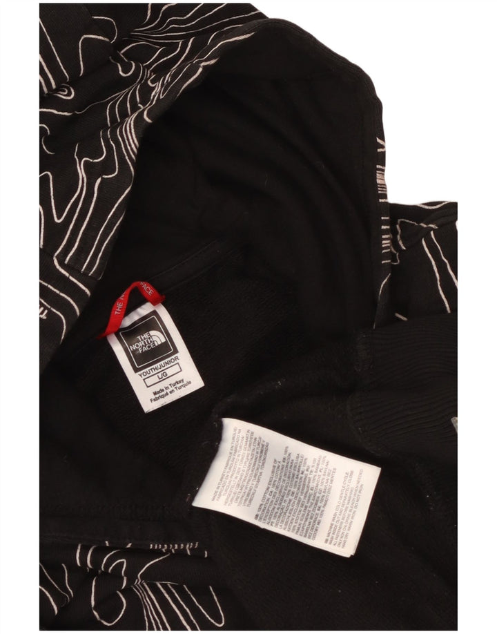 Pulover cu glugă The North Face pentru băieți, cu model abstract, 11-12 ani, mare, negru