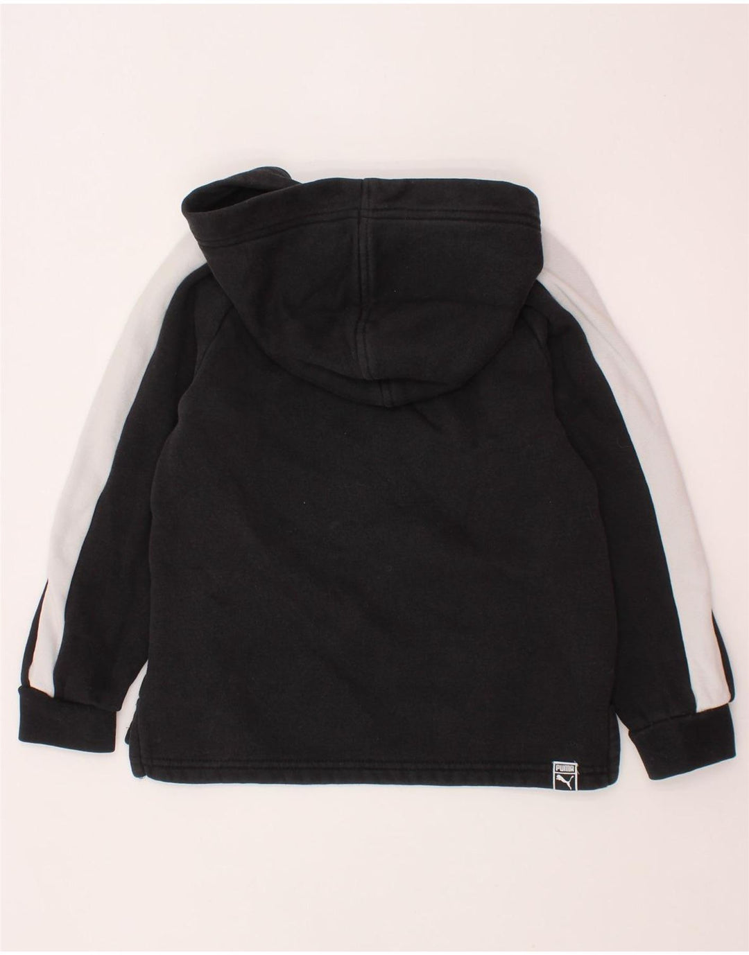 Pulover cu glugă cu grafic PUMA pentru băieți, 5-6 ani, bumbac negru color bloc