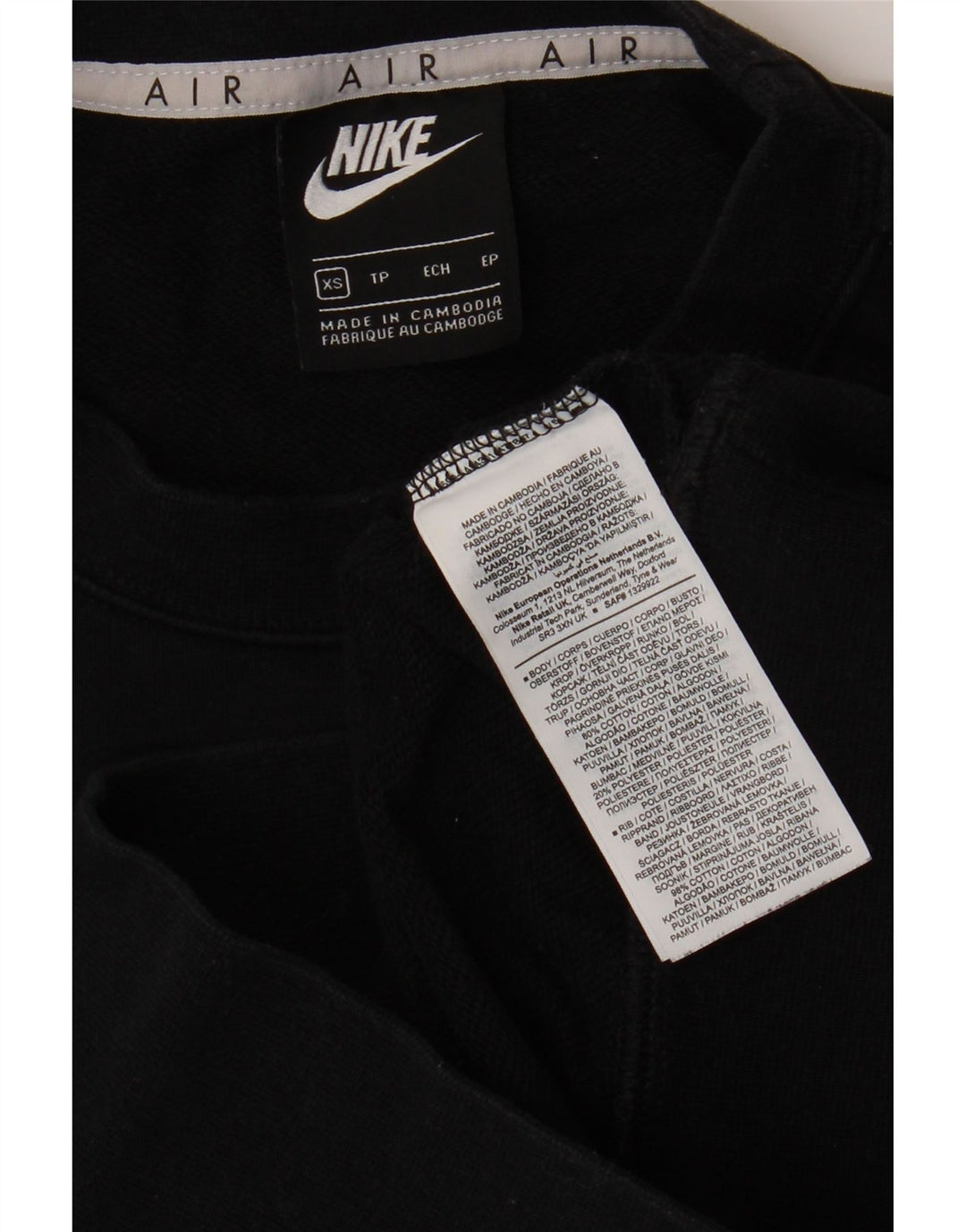 Pulover NIKE Crop Graphic pentru femei UK 6 XS Bumbac negru