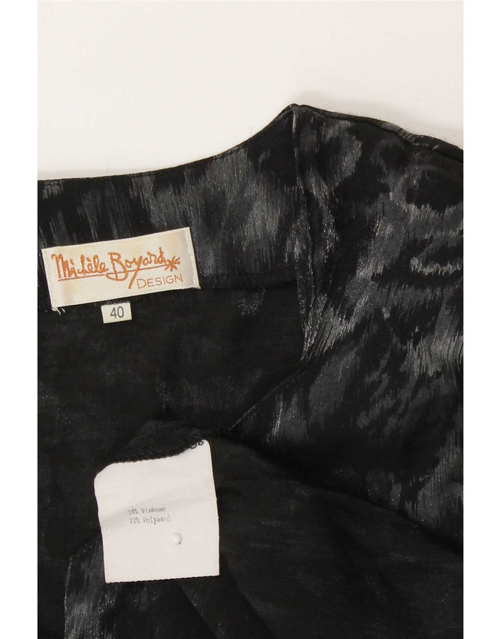 Bluză cămașă cu paragate pentru femei Michele Boyard EU 40 Medium Negru Floral