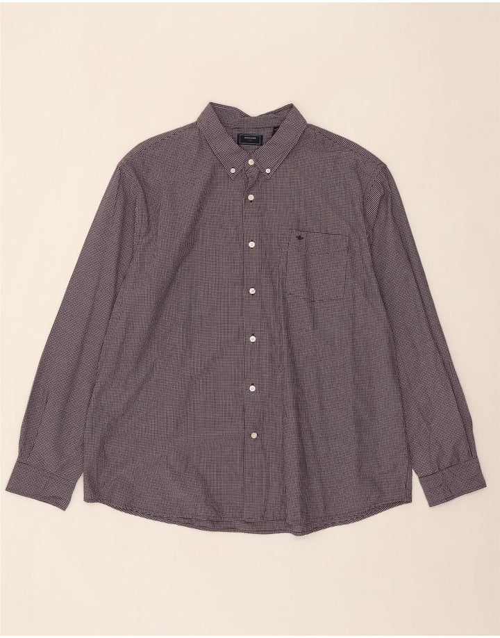 DOCKERS Mens Shirt 2XL Burgundy Check Cotton Vintage Dockers and Second-Hand Dockers from Messina Hembry 