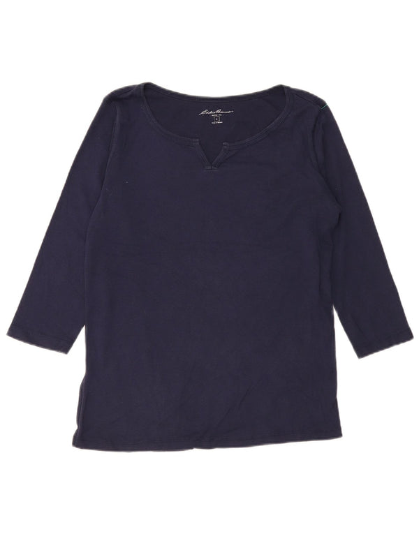 EDDIE BAUER Top pentru femei cu mâneci 3/4 UK 16 mare, albastru bleumarin, bumbac