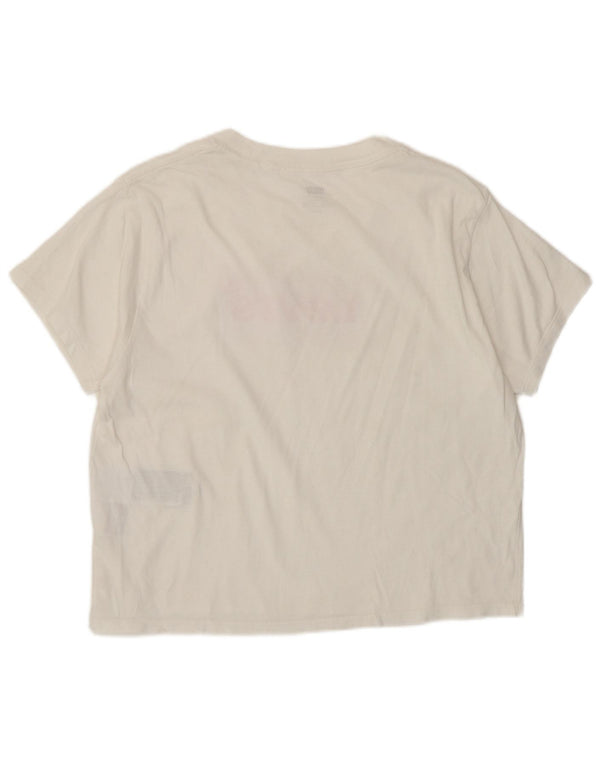 Tricou grafic Levi's Crop Loose Fit Top UK 10 Bumbac alb mic
