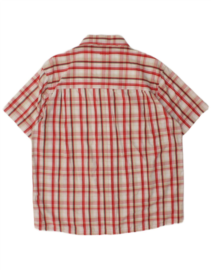 Cămașă pentru bărbați Wrangler cu mânecă scurtă XL, bumbac roșu cu carouri
