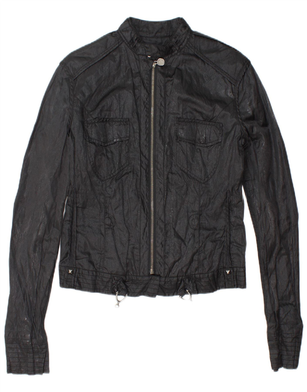 Jachetă GUESS Crop Utility pentru femei UK 14, mare, negru, bumbac