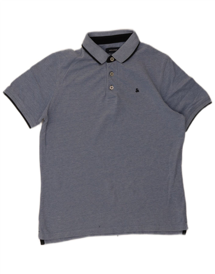 Tricou polo Jack & Jones pentru bărbați, bumbac albastru mediu