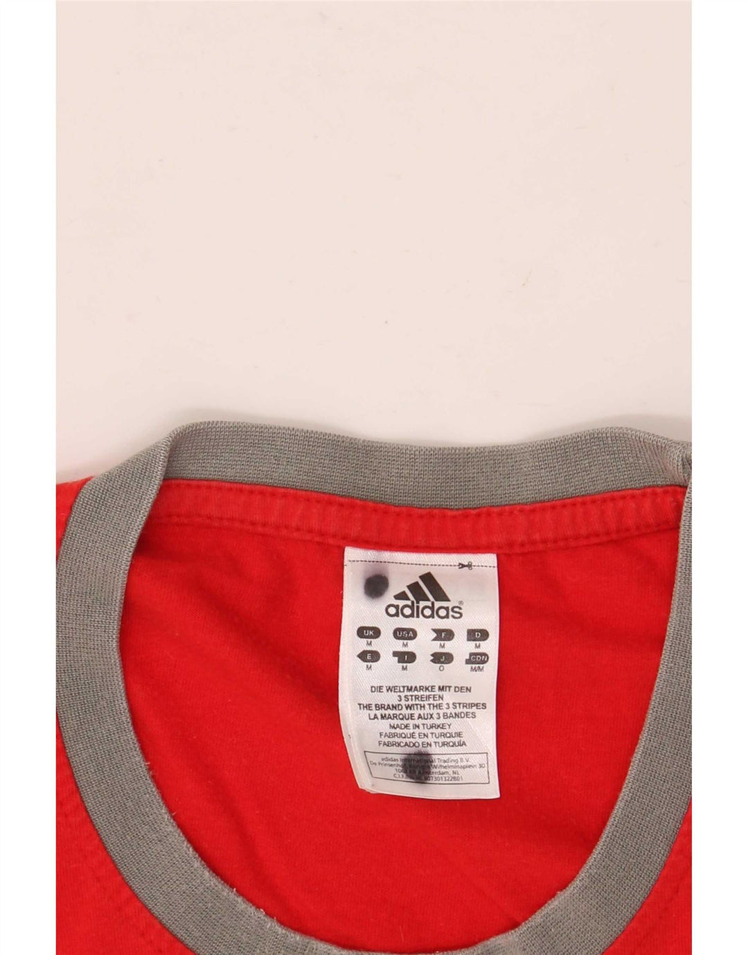 Tricou grafic pentru bărbați Adidas Top, bumbac roșu mediu