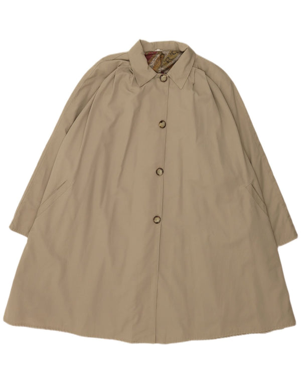 Trenci supradimensionat pentru femei vintage UK 10 mic, bej, bumbac