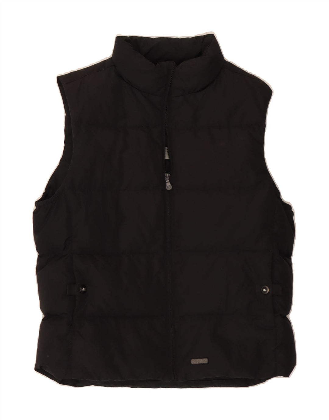 CHAMPION Womens Padded Gilet UK 14 Large Black Vintage Champion and Second-Hand Champion from Messina Hembry 
