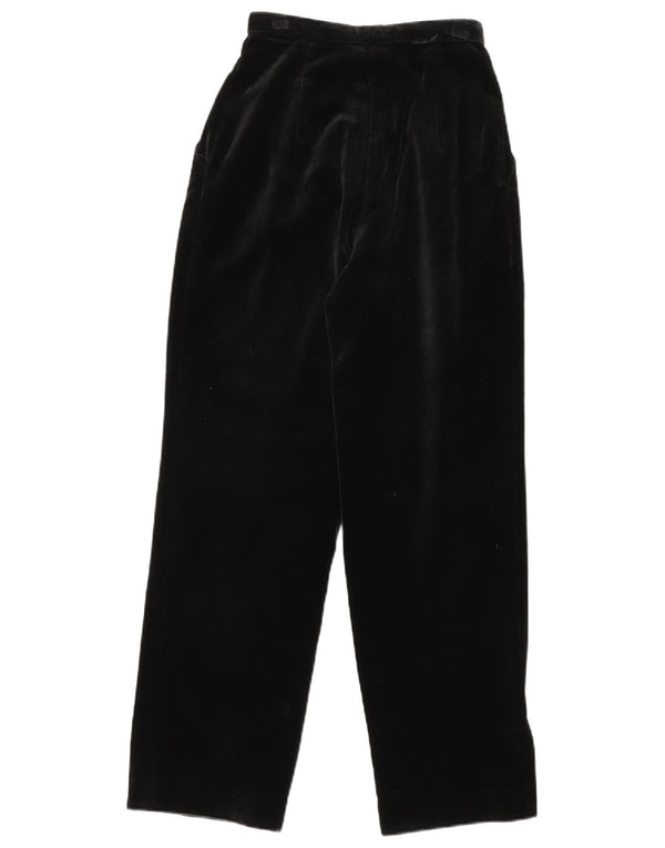 Pantaloni chino din catifea cu talie înaltă pentru femei VINTAGE L24 L30 Negru