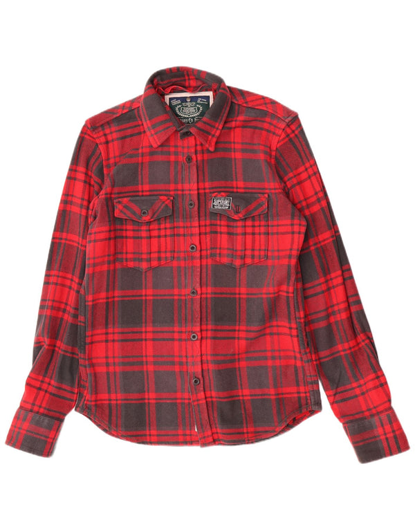 Cămașă pentru bărbați Superdry Lumberjack Flannel XL, bumbac cu carouri roșii