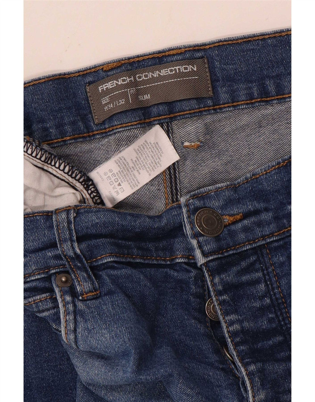 Blugi slim pentru bărbați French Connection L34 L32 Bumbac albastru