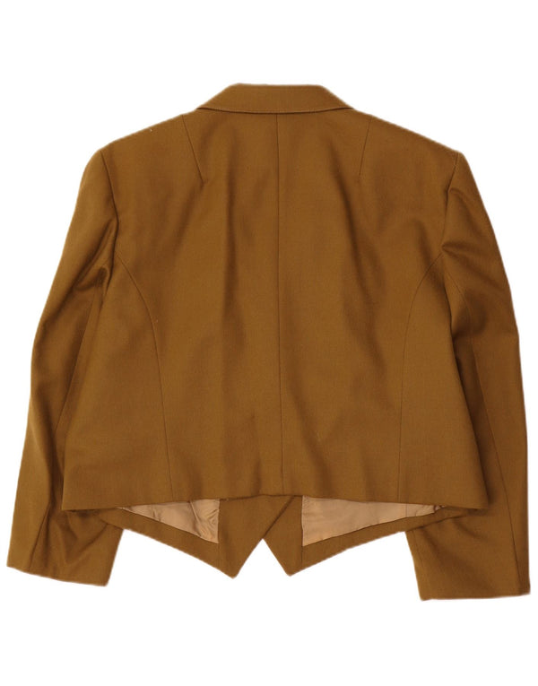 Jachetă Bolero Vintage pentru femei, cu mâneci 3/4, cu două piept, IT 46 Large Khaki