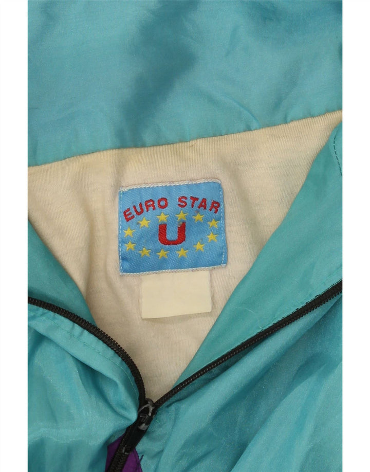 VINTAGE Trening pentru bărbați, cu croială largi, jachetă mare, turcoaz, color block