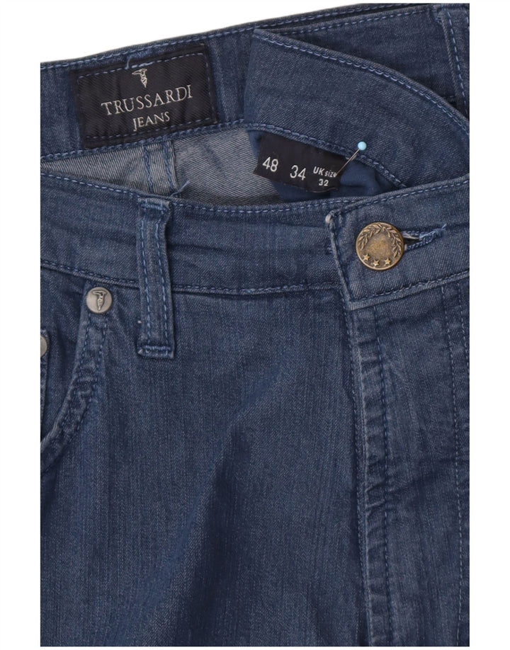 TRUSSARDI Blugi drepti pentru bărbați W32 L32 Albastru