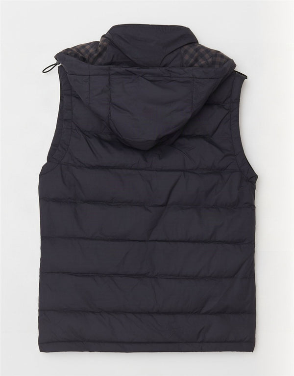 Jack Wills Gilet căptușit cu glugă pentru bărbați UK 38 Medium Navy Blue Marine