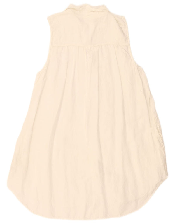 Rochie cămașă fără mâneci pentru femei Fat Face UK 18 XL, viscoză albă