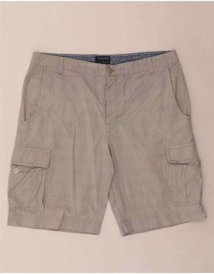 Pantaloni scurți cargo Woolrich pentru bărbați W34 Large Gri Check