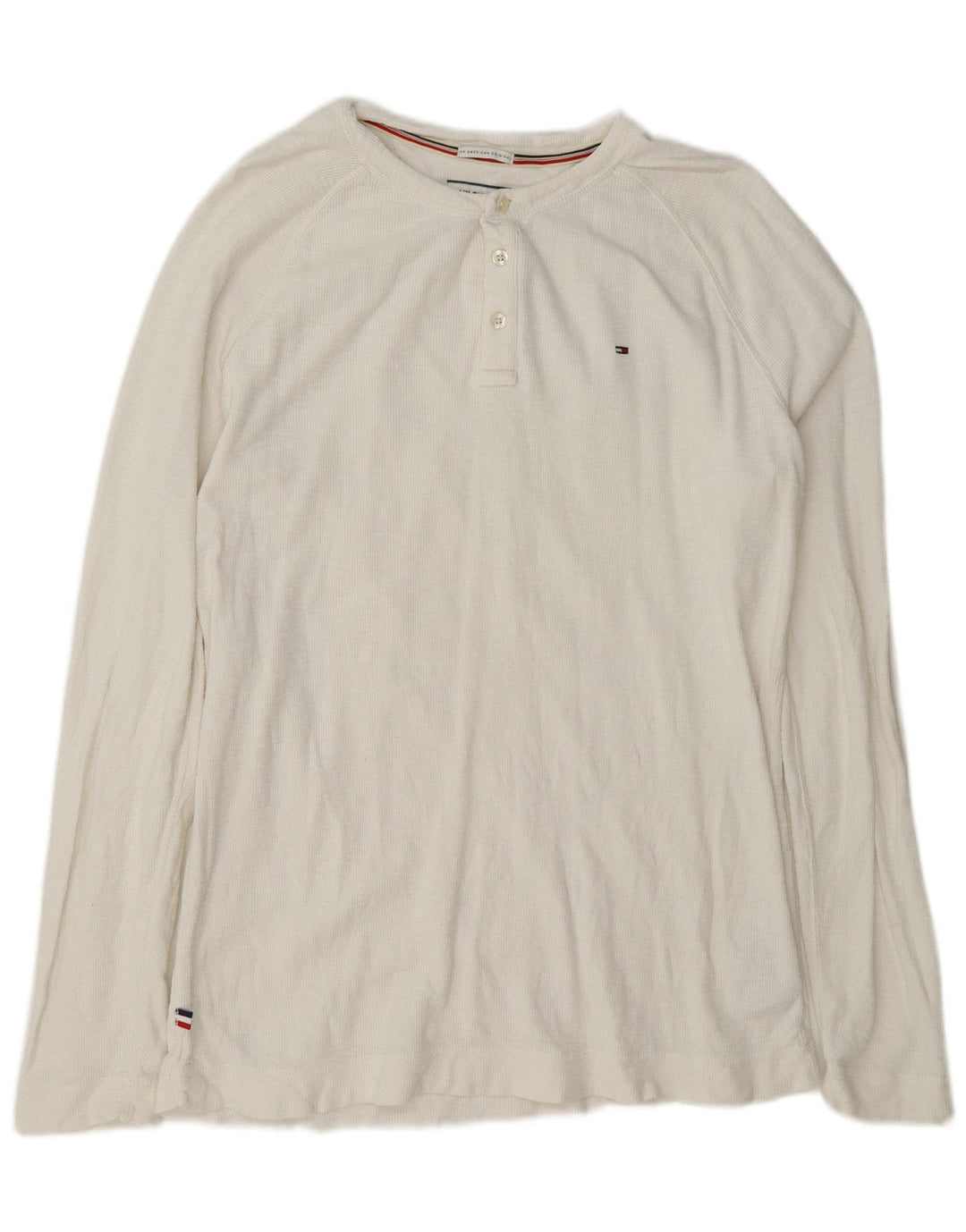 Tommy Hilfiger Bărbați Regular Top cu mânecă lungă mare, alb, bumbac