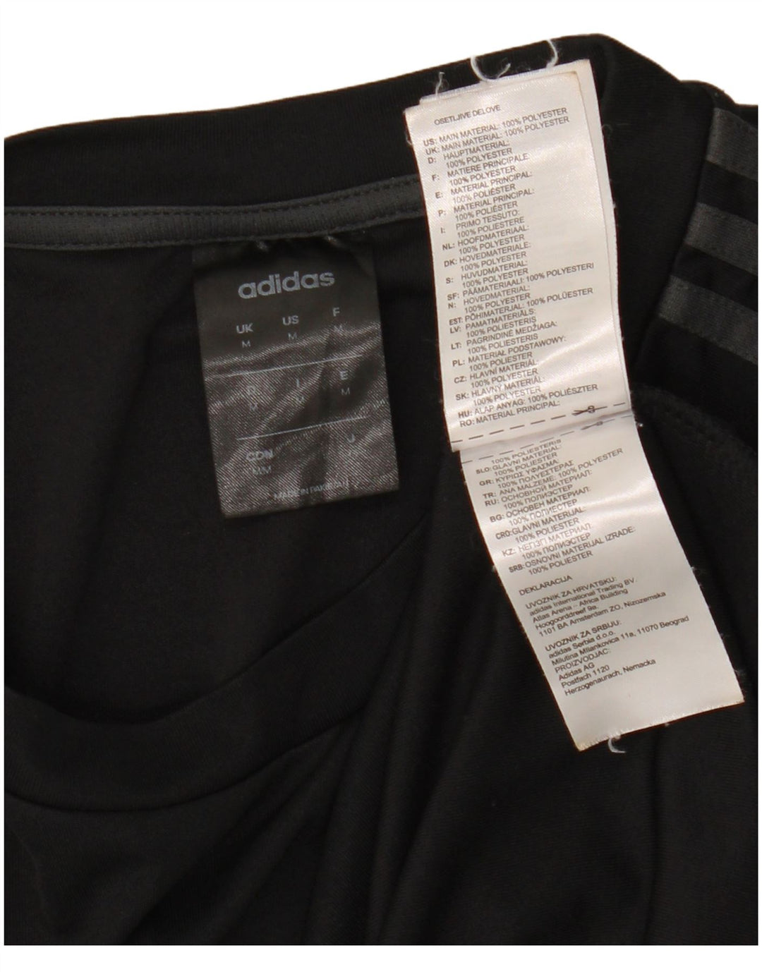 Tricou ADIDAS Climalite pentru bărbați, poliester mediu negru