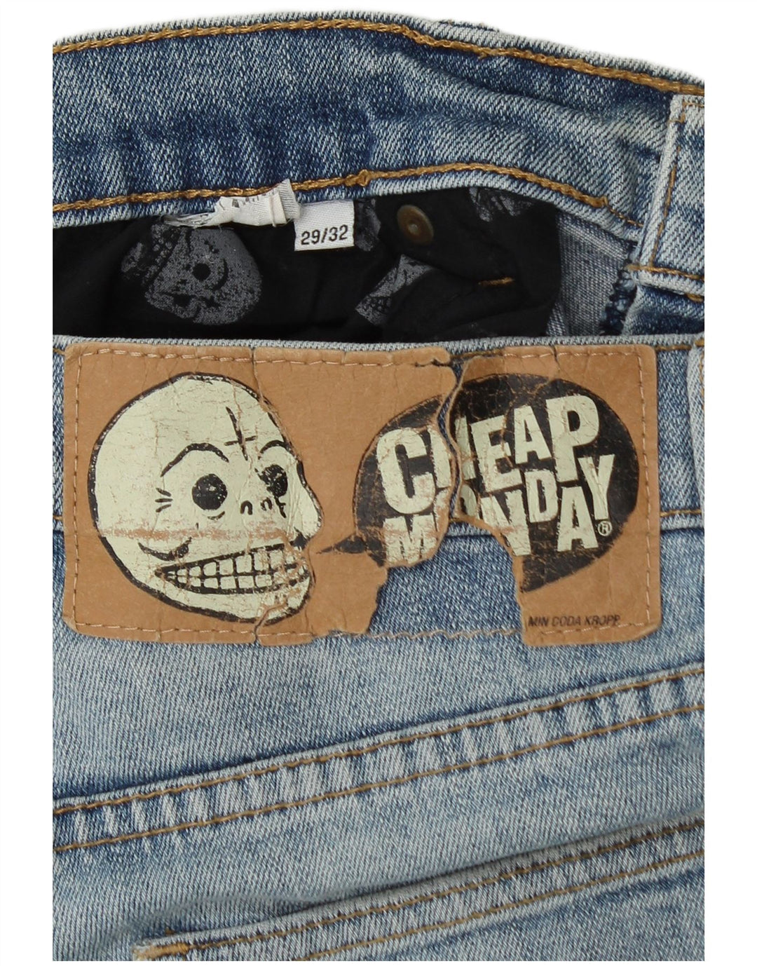 Blugi skinny pentru femei Monday ieftini W29 L32 Albastru