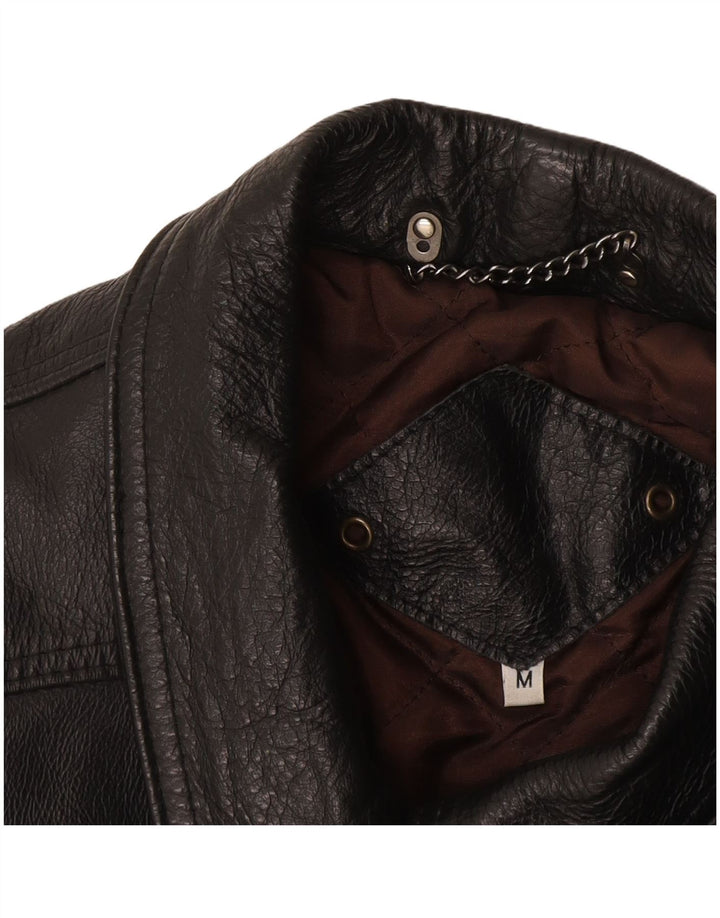 Jachetă de piele vintage pentru bărbați UK 38 Medium Black