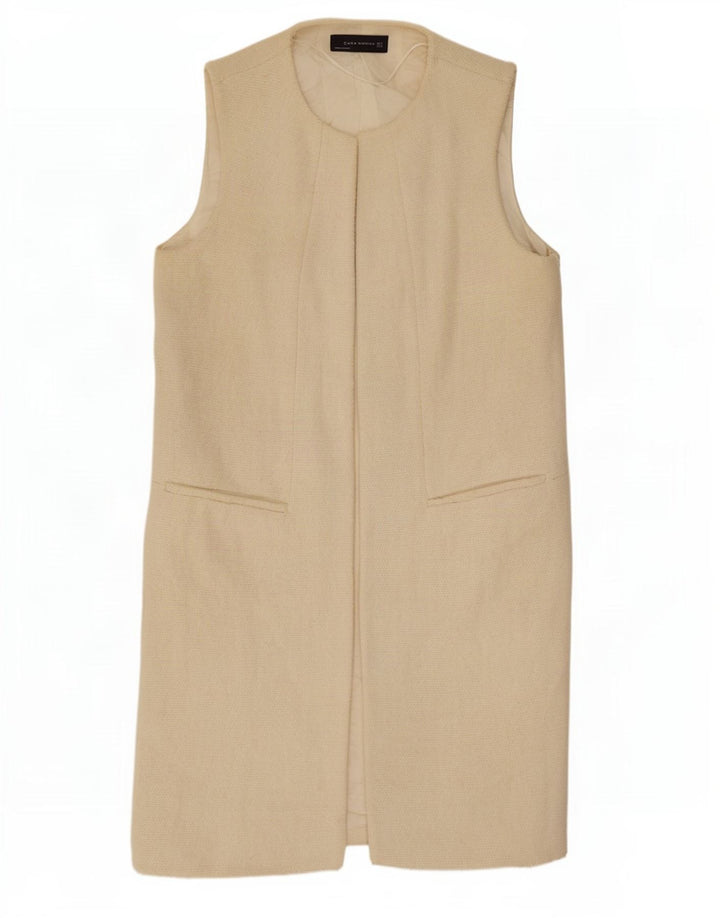 Gilet deschis pentru femei Zara UK 14 Medium Off White
