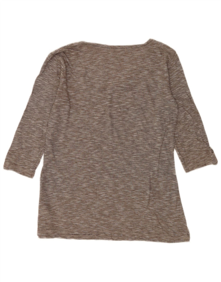 Marks & Spencer pentru femei de top cu mâneci 3/4 UK 12 mediu gri bumbac cu pete