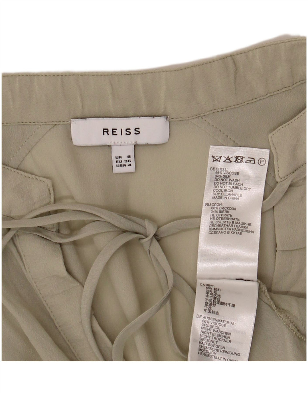 Bluză supradimensionată pentru femei Reiss UK 8 Small Green Viscose