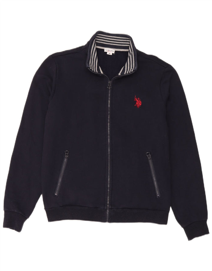 U.S. Polo Assn. Jachetă de trening cu grafică pentru bărbați, albastru bleumarin mediu