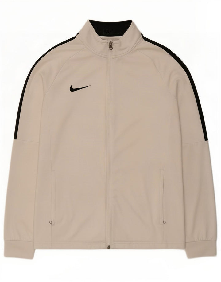 Jachetă de top pentru trening Nike Dri Fit pentru bărbați, alb mediu, poliester color bloc