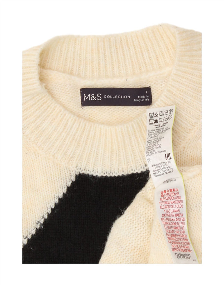 Pulover pentru femei Marks & Spencer cu decolteu triplu UK 16, mare, alb
