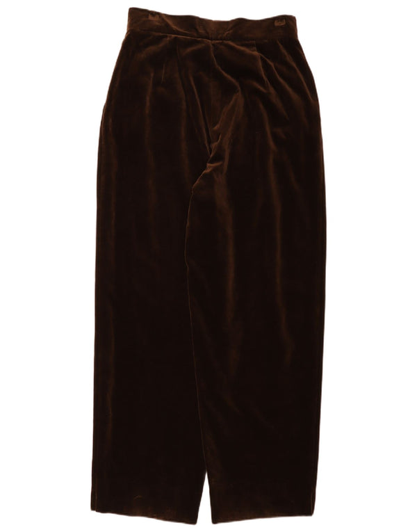 Pantaloni casual de damă vintage din catifea cu talie înaltă IT 46 Large W30 L30 Maro